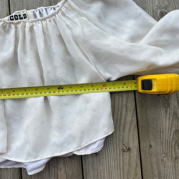 Stone Cold Fox 100% Silk Boho Off Shoulder Crop Top - Picture 6 of 13